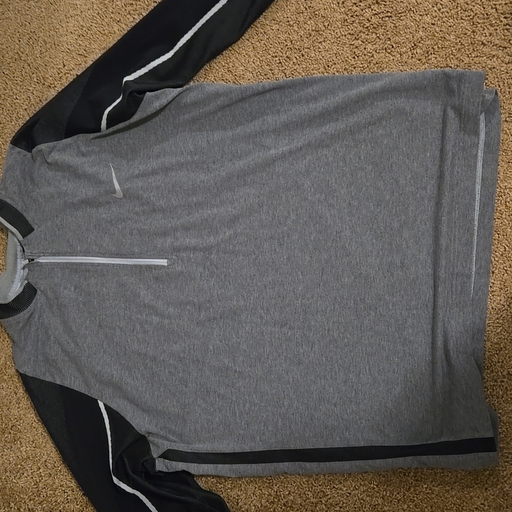Nike Golf Men Engineered 1/4 Zip Top Black & Gray Size XXL